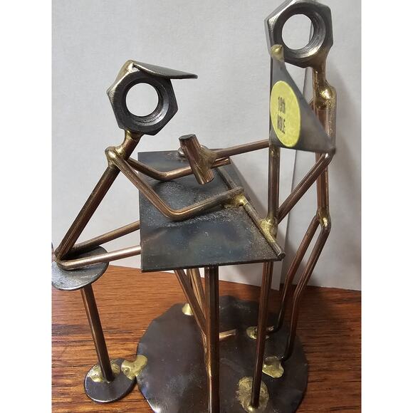 Vtg Metal Art 19th Hole Bartend Nuts Signed Rock Creek Metalcraft Gift USA Made - Picture 4 of 8